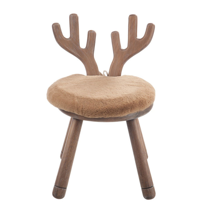 J-Line Stoel Oor hert hout naturel-Eetkamerstoelen-J-Line