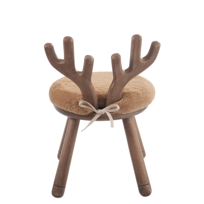 J-Line Stoel Oor hert hout naturel-Eetkamerstoelen-J-Line