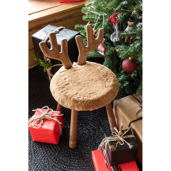 J-Line Stoel Oor hert hout naturel-Eetkamerstoelen-J-Line