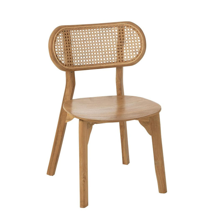J-Line Stoel Pinda teak hout naturel-Eetkamerstoelen-J-Line
