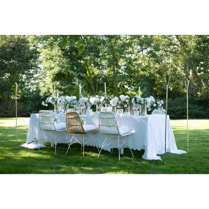 J-Line Stoel Rachel buiten metaal/rattan wit-Eetkamerstoelen-J-Line