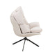 J-Line Stoel Relax kussen op frame textiel/metaal beige-Fauteuils-J-Line