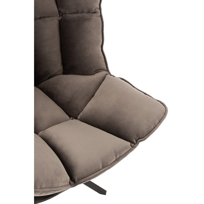 J-Line Stoel Relax kussen op frame textiel/metaal grijs-Fauteuils-J-Line
