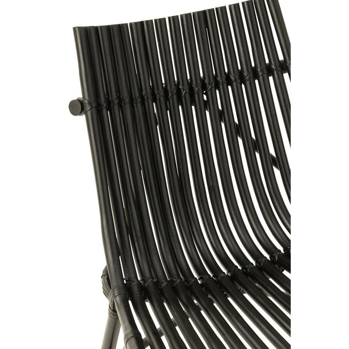 J-Line Stoel Rotan zwart-Eetkamerstoelen-J-Line
