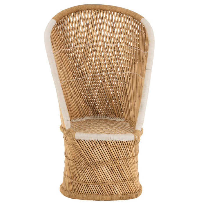 J-Line Stoel Rugsteun bamboe natural/wit volwassene-Eetkamerstoelen-J-Line