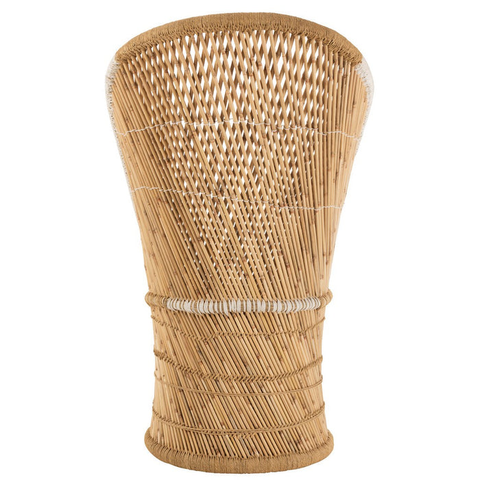 J-Line Stoel Rugsteun bamboe natural/wit volwassene-Eetkamerstoelen-J-Line