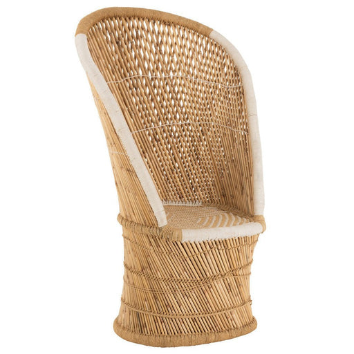 J-Line Stoel Rugsteun bamboe natural/wit volwassene-Eetkamerstoelen-J-Line