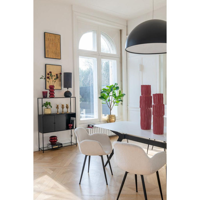 J-Line Stoel Stof/metaal wit-Eetkamerstoelen-J-Line