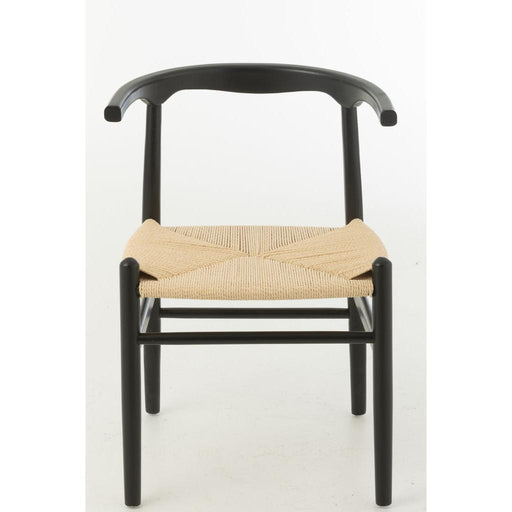 J-Line Stoel Toon beukenhout/touw zwart-Eetkamerstoelen-J-Line