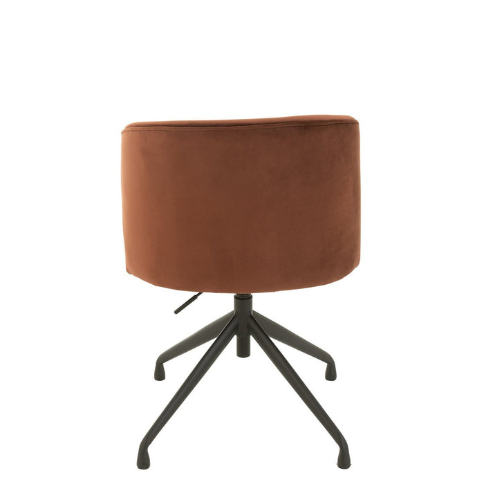 J-Line Stoel Turn/up/down fluweel donker bruin-Eetkamerstoelen-J-Line