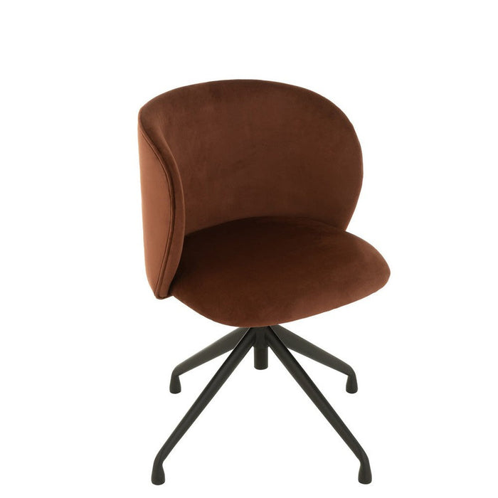 J-Line Stoel Turn/up/down fluweel donker bruin-Eetkamerstoelen-J-Line
