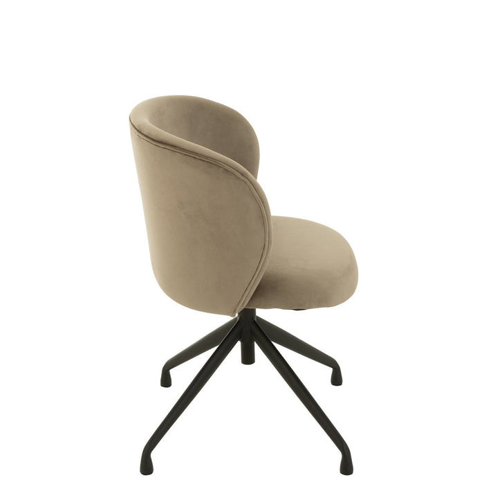 J-Line Stoel Turn/up/down fluweel donker grijs-Eetkamerstoelen-J-Line