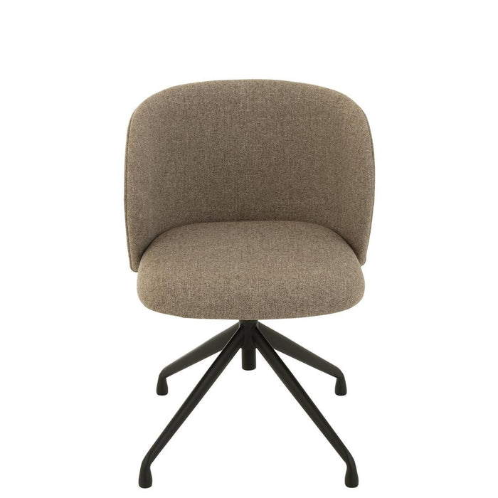 J-Line Stoel Turn/up/down linnen donker bruin/beige-Eetkamerstoelen-J-Line