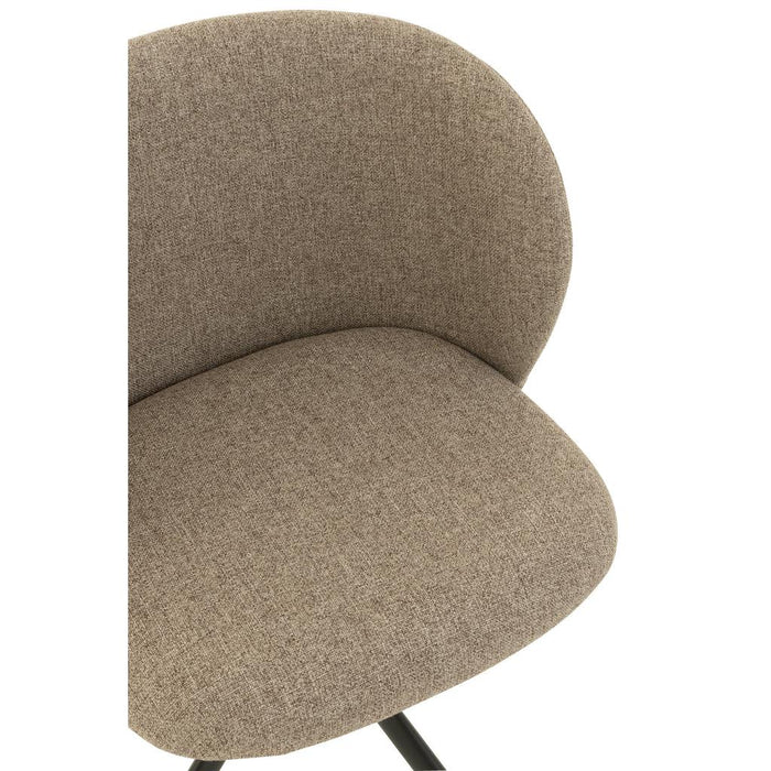 J-Line Stoel Turn/up/down linnen donker bruin/beige-Eetkamerstoelen-J-Line