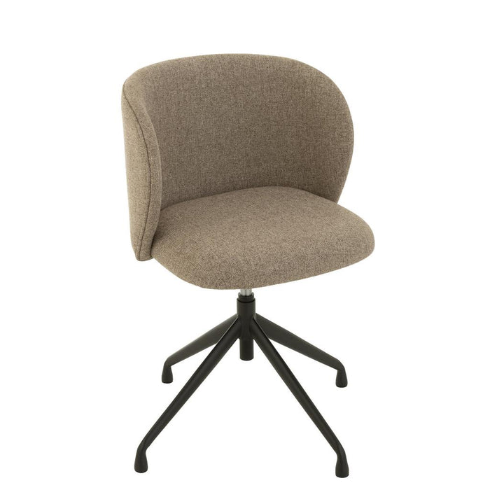 J-Line Stoel Turn/up/down linnen donker bruin/beige-Eetkamerstoelen-J-Line