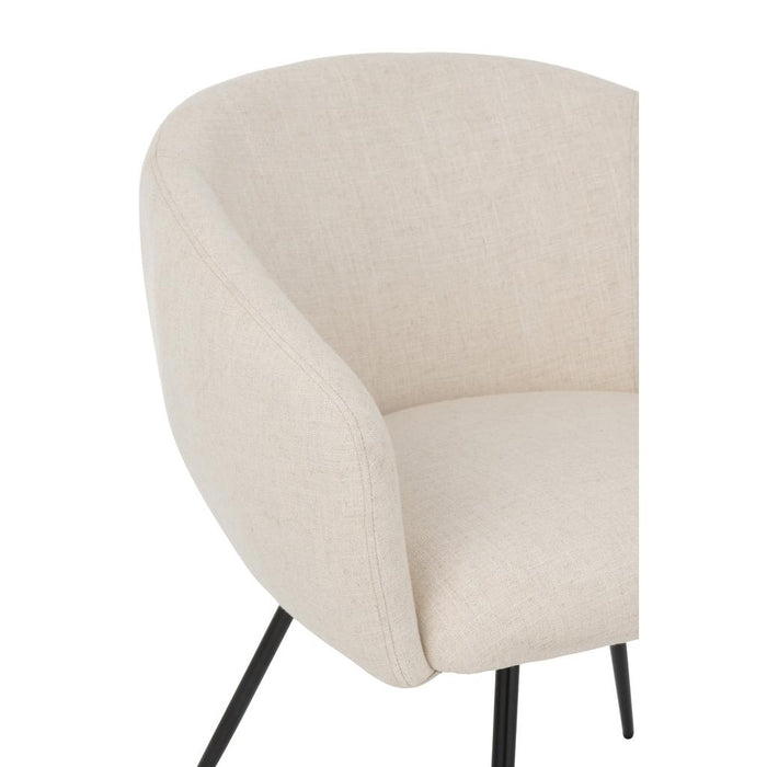 J-Line Stoel Wales staal/schuim ivoor-Eetkamerstoelen-J-Line