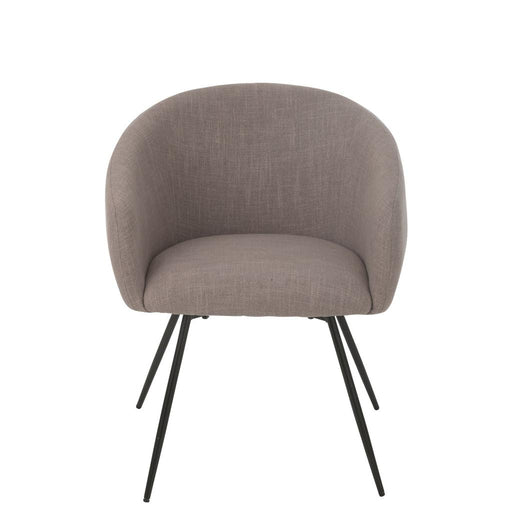 J-Line Stoel Wales staal/schuim taupe-Eetkamerstoelen-J-Line