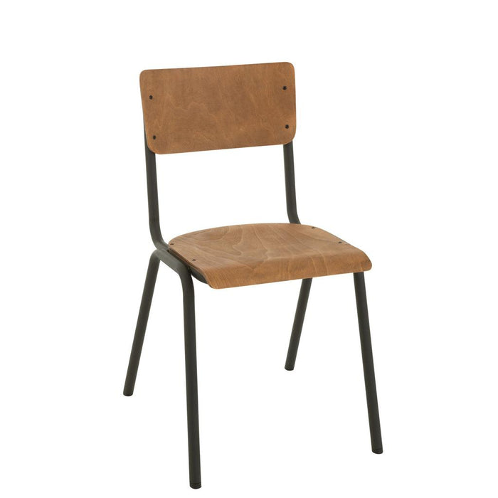 J-Line Stoel hout/metaal bruin-Fauteuils-J-Line