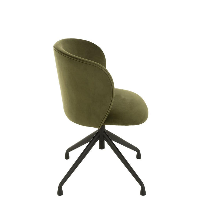 J-Line Stoel turn/up/down fluweel donker groen-Fauteuils-J-Line