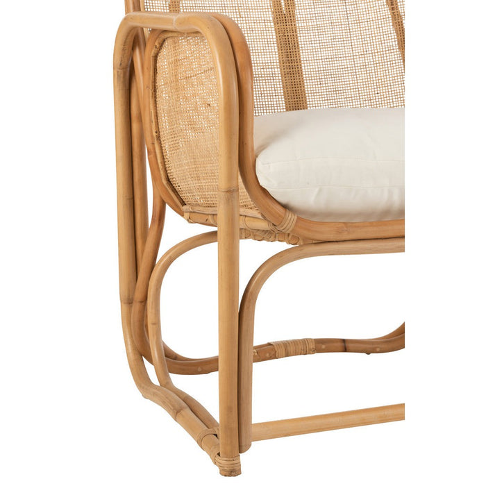 J-Line Stoel+kussen Casablanca rotan naturel-Eetkamerstoelen-J-Line