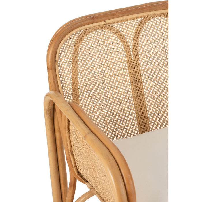 J-Line Stoel+kussen Casablanca rotan naturel-Eetkamerstoelen-J-Line