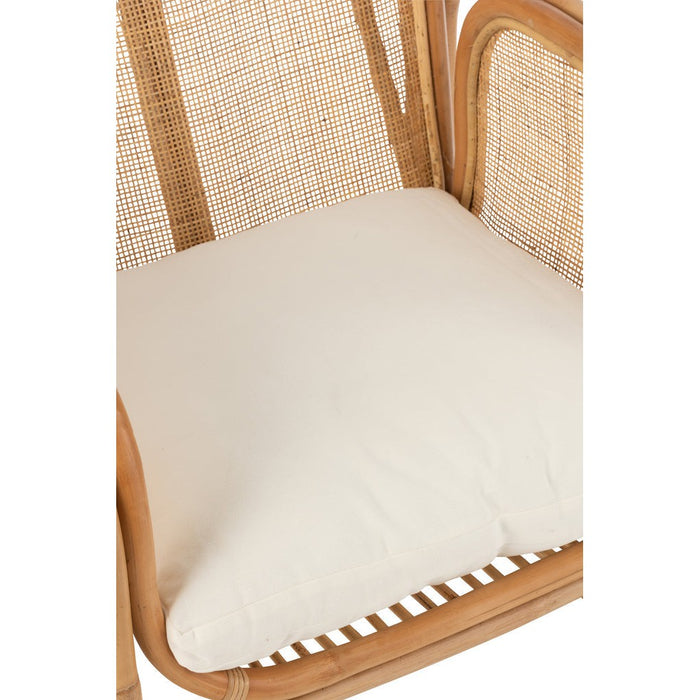 J-Line Stoel+kussen Casablanca rotan naturel-Eetkamerstoelen-J-Line