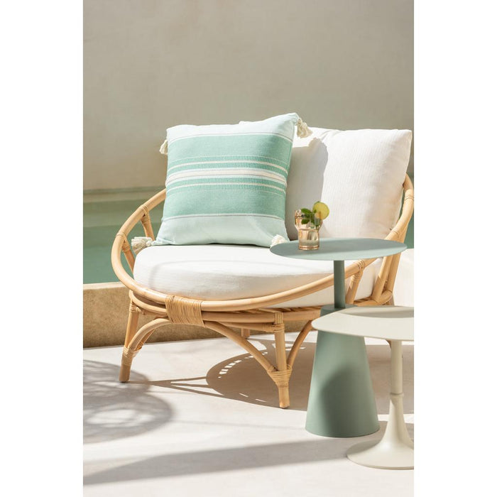 J-Line Stoel+kussen Rotan/textiel naturel/wit-Fauteuils-J-Line