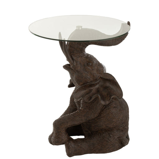 J-Line Tafel Olifant poly/glas donkerbruin-Salontafels-J-Line