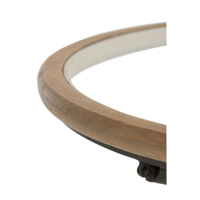 J-Line Tafel Rond hout/glas bruin large-Eettafels-J-Line