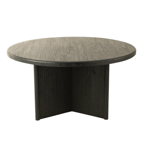 J-Line Tafel Rond teak hout zwart-Eettafels-J-Line
