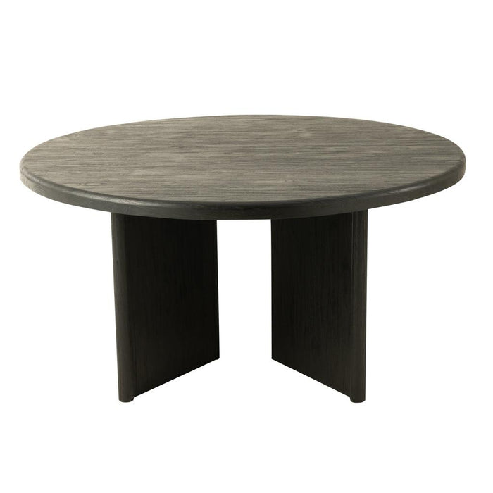 J-Line Tafel Rond teak hout zwart-Eettafels-J-Line