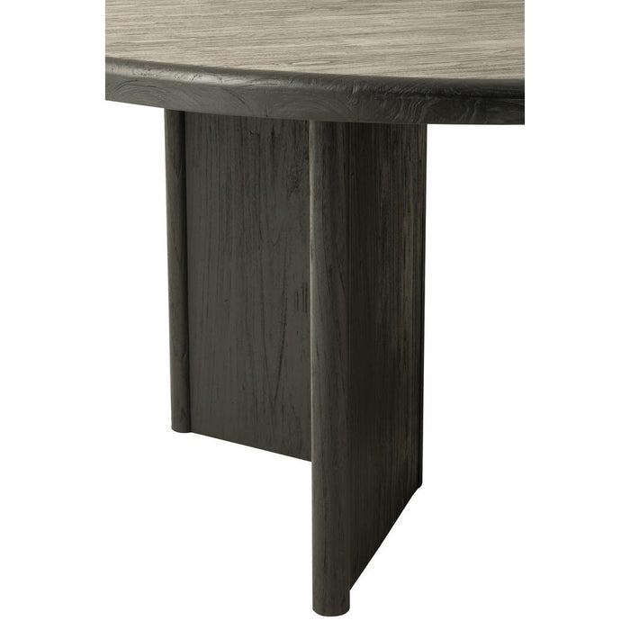 J-Line Tafel Rond teak hout zwart-Eettafels-J-Line