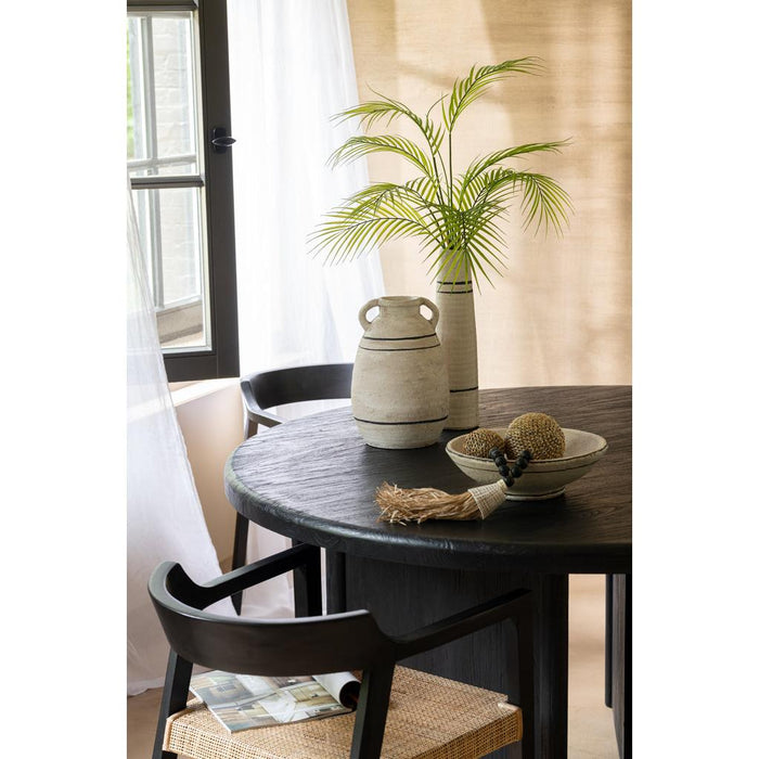 J-Line Tafel Rond teak hout zwart-Eettafels-J-Line