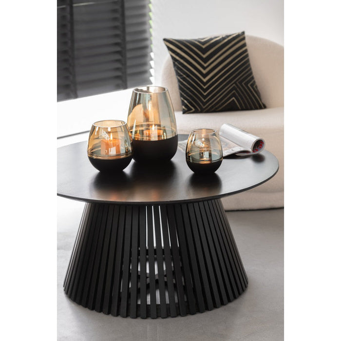 J-Line Tafel Vincent mangohout zwart medium-Eettafels-J-Line