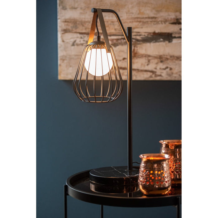 J-Line Tafellamp Ignes staal/marmer zwart-Tafellampen-J-Line