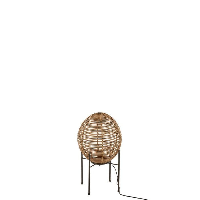 J-Line Tafellamp Op frame metaal/rattan naturel-Tafellampen-J-Line