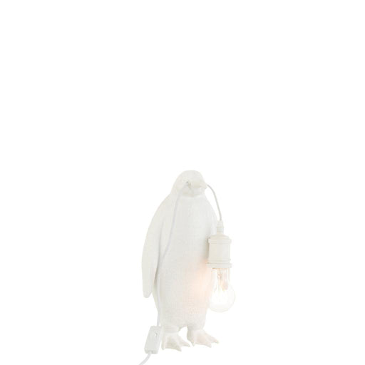 J-Line Tafellamp Pinguïn resine wit small-Tafellampen-J-Line