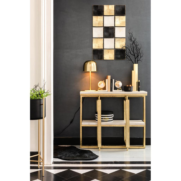 J-Line Tafellamp Queen metaal marmer goud-Tafellampen-J-Line