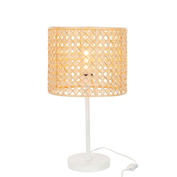 J-Line Tafellamp Roma bamboe metaal naturel/wit-Tafellampen-J-Line