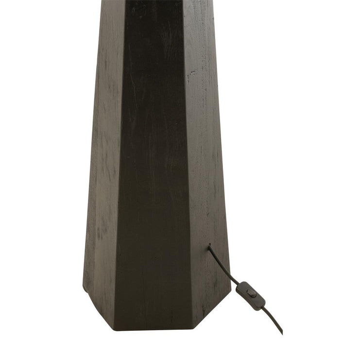 J-Line Taffellampvoet Octogonaal loofhout zwart-Tafellampen-J-Line