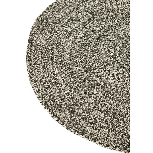J-Line Tapijt Miami outdoor polyester zwart/wit small-Ronde Vloerkleden-J-Line