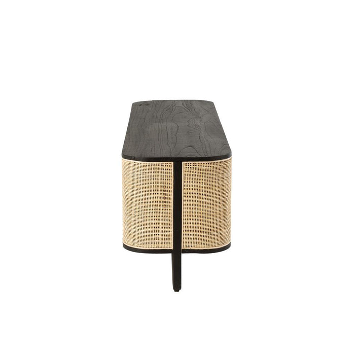 J-Line Tv Meubel molly exotiek hout/rotan zwart-TV-meubels-J-Line