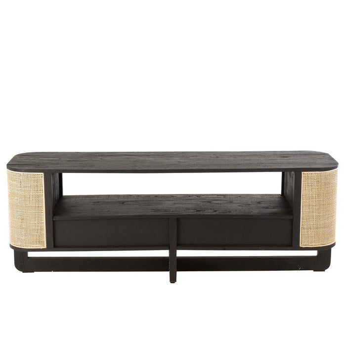 J-Line Tv Meubel molly exotiek hout/rotan zwart-TV-meubels-J-Line