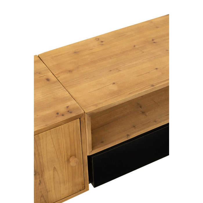 J-Line Tv Meubel tina hout/ijzer zwart/naturel-TV-meubels-J-Line