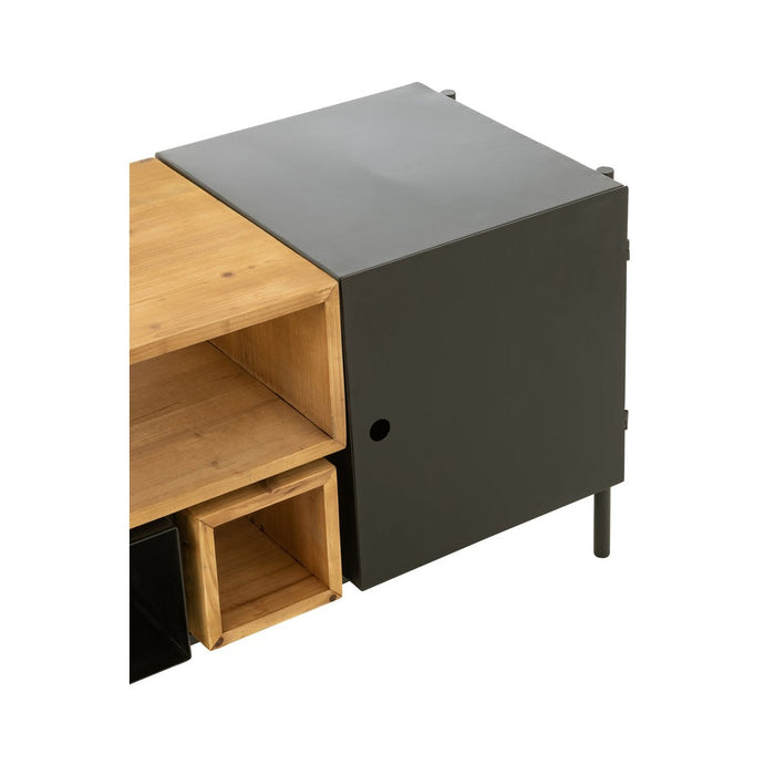 J-Line Tv Meubel tina hout/ijzer zwart/naturel-TV-meubels-J-Line