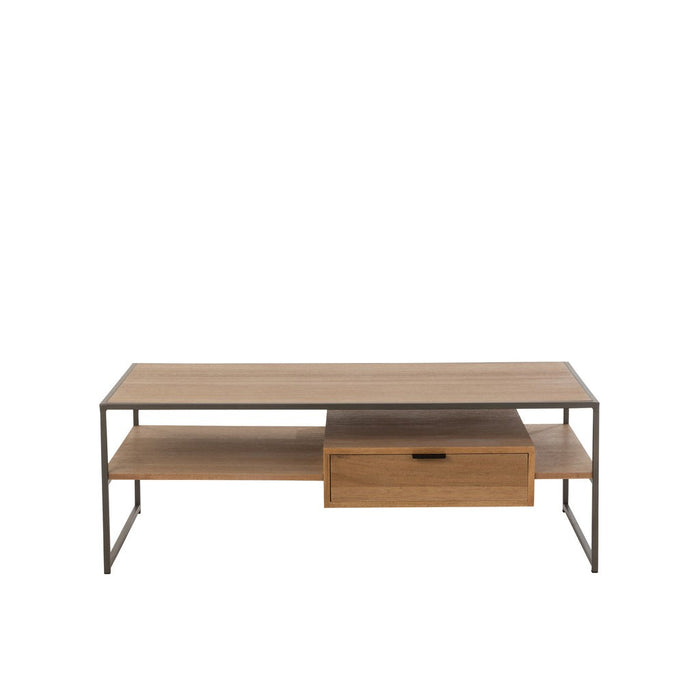 J-Line Tv Tafel 1 lade hout/metaal naturel-TV-meubels-J-Line