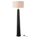 J-Line Vloerlamp Schroefdraad ailanthus hout zwart/grijs-Vloerlampen-J-Line