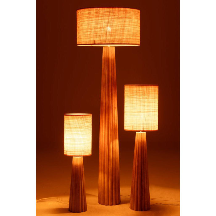 J-Line Vloerlamp paraplu ailanthus hout naturel-Vloerlampen-J-Line