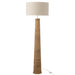 J-Line Vloerlamp schroefdraad hout naturel/grijs-Vloerlampen-J-Line