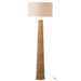J-Line Vloerlamp schroefdraad hout naturel/grijs-Vloerlampen-J-Line